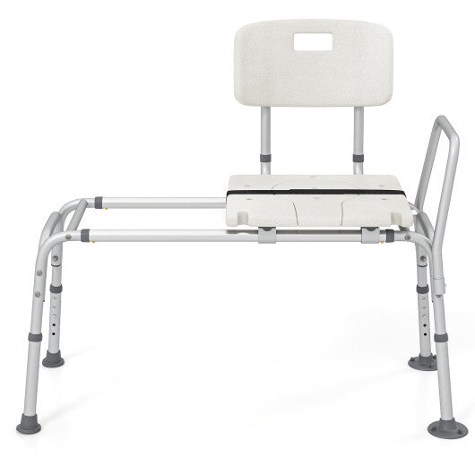 Sliding Tub Transfer Bench with Extra-Wide Seat for Elderly and Disabled W2B