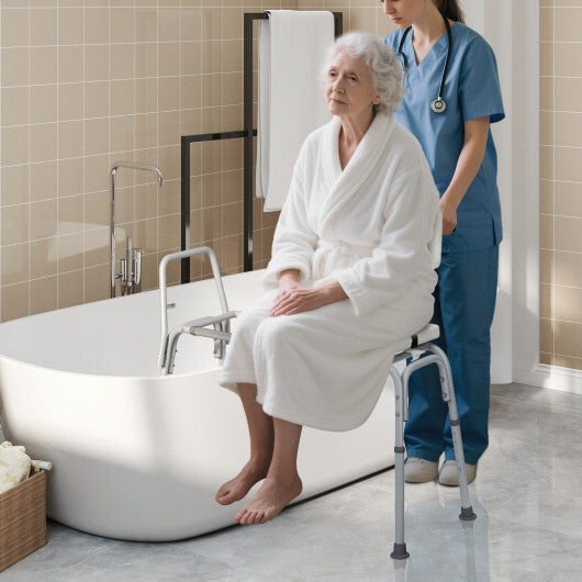 Sliding Tub Transfer Bench with Extra-Wide Seat for Elderly and Disabled W2B