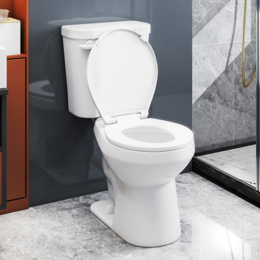 Two-Piece Round Toilet with 17.5 inch ADA Comfort Chair Height Seat