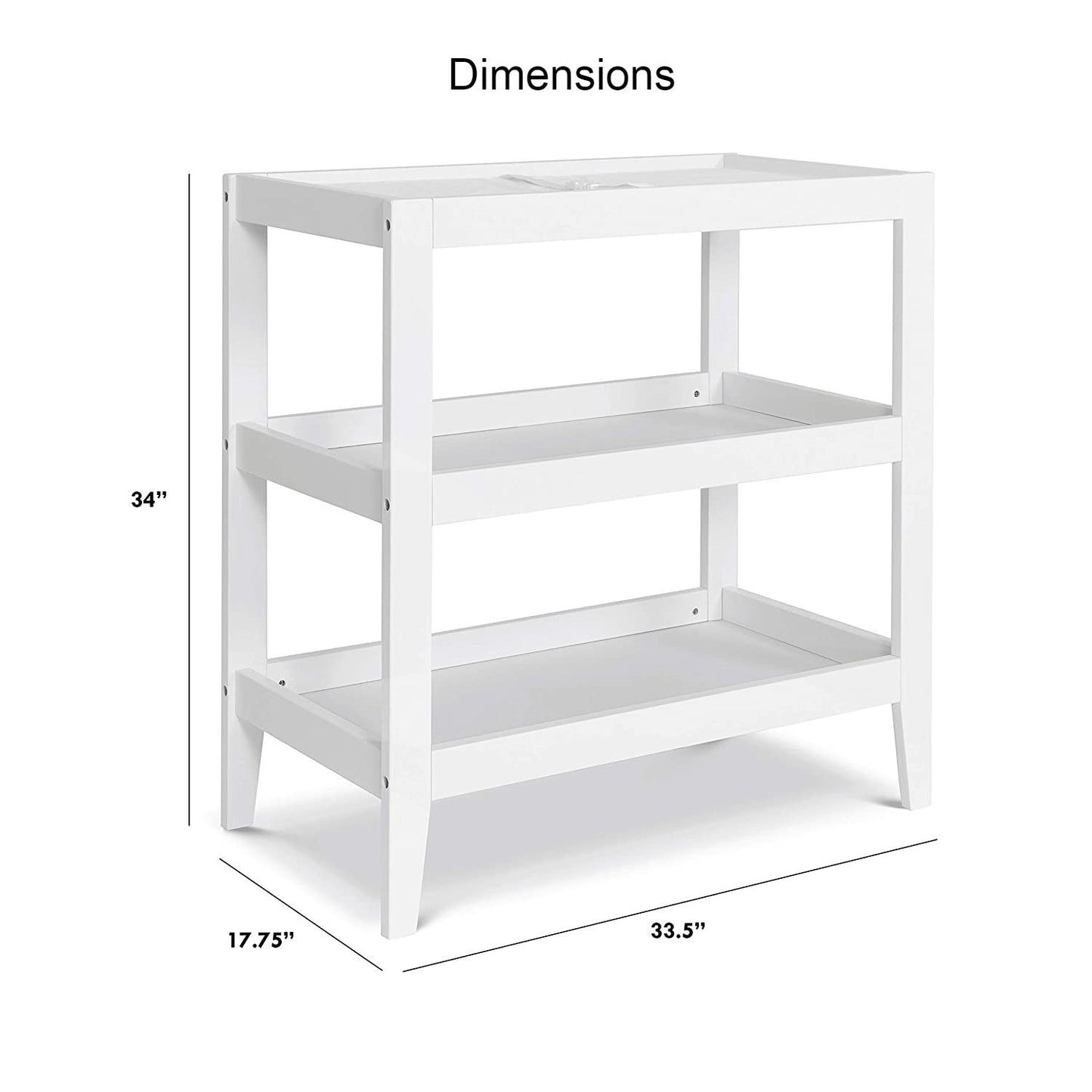 Modern White Baby Changing Table w/ 1-inch Waterproof Changing Pad FastFurnishings