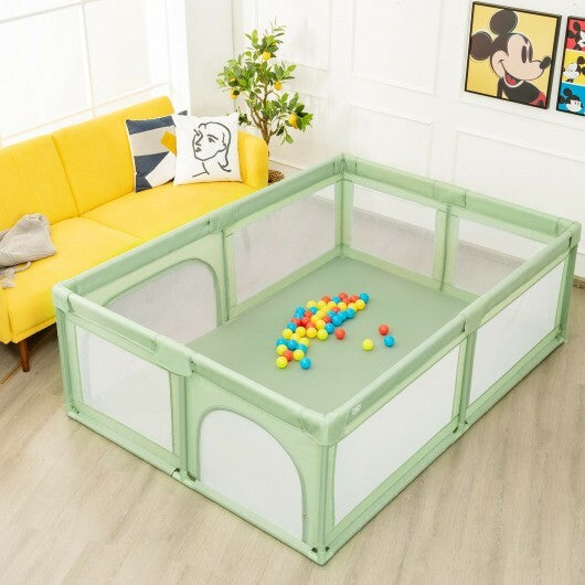 Extra-Large Safety Baby Fence with 50 Ocean Balls-Gray W2B