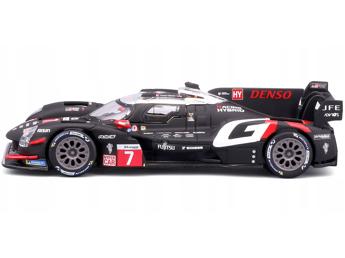 Toyota GR010 Hybrid #7 Kamui Kobayashi - Jose Maria Lopez - Nyck de Vries "Toyota Gazoo Racing" 2nd Place "24 Hours of Le Mans" (2024) "Race" Series 1/43 Diecast Model Car by Bburago Bburago