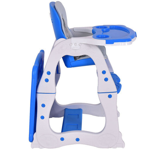 3 in 1 Infant Table and Chair Set Baby High Chair-Blue W2B