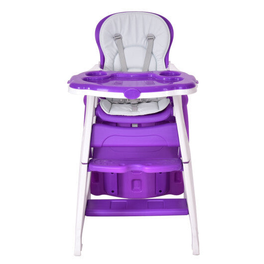 3 in 1 Infant Table and Chair Set Baby High Chair-Blue W2B