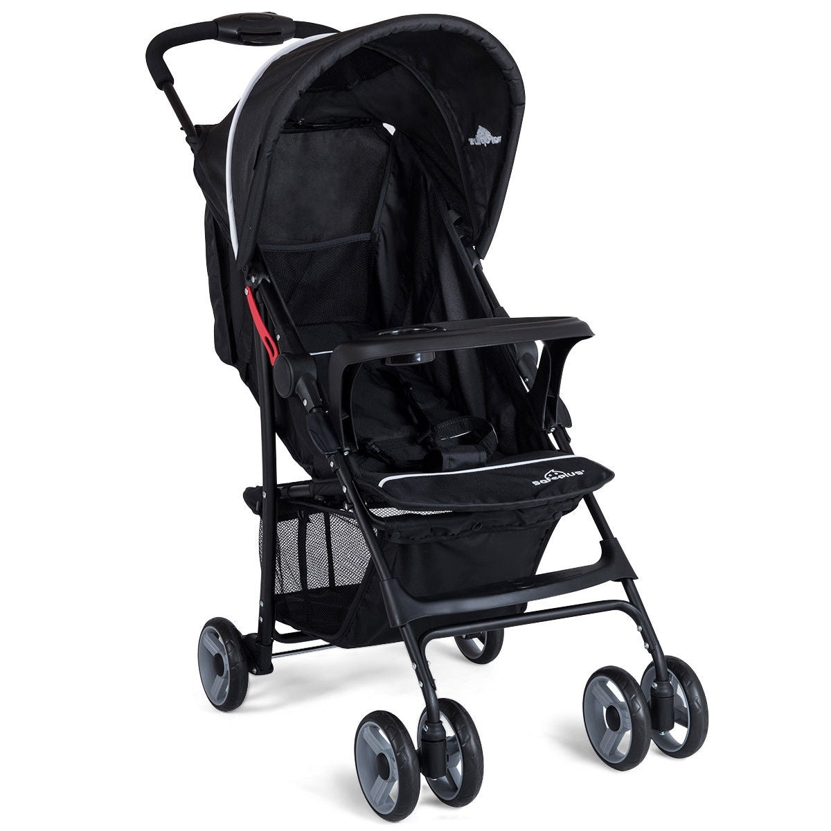 Toddler Travel Stroller for Airplane with Canopy and Adjustable Backrest-Black - Color: Black W2B