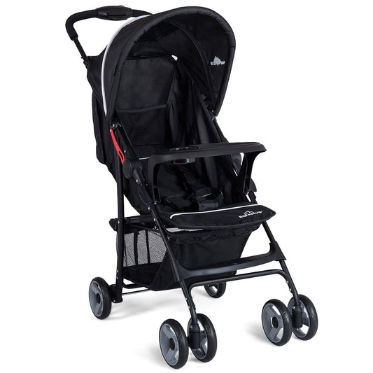 Toddler Travel Stroller for Airplane with Canopy and Adjustable Backrest-Black - Color: Black W2B