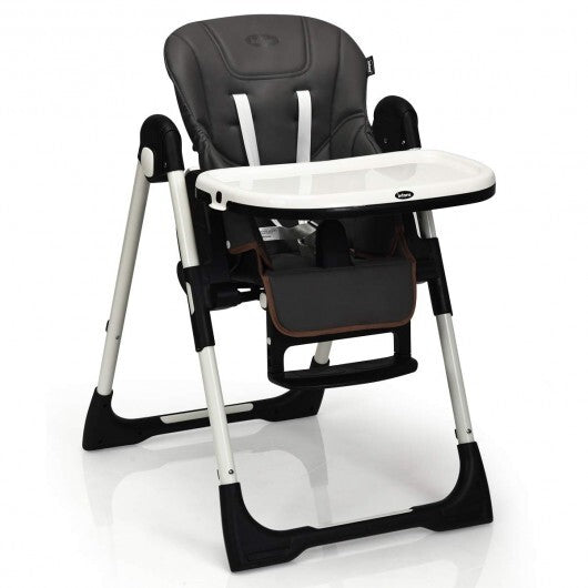 Foldable High chair with Multiple Adjustable Backrest-Black