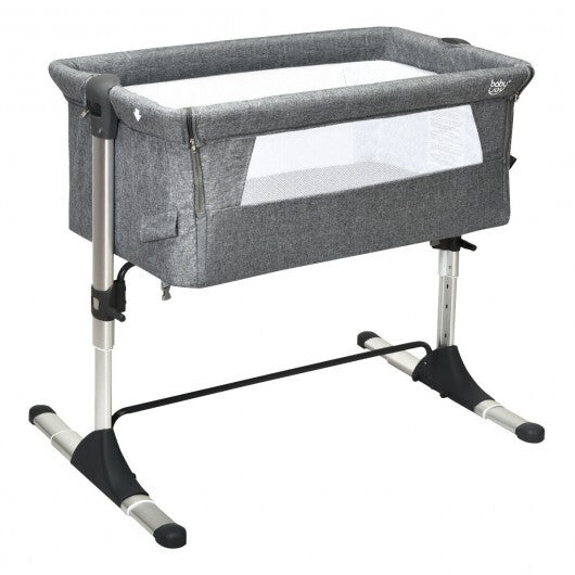 Travel Portable Baby Bed Side Sleeper  Bassinet Crib with Carrying Bag-Gray - Color: Gray W2B