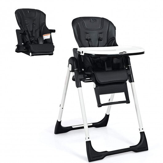 4-in-1 High Chair-Booster Seat with Adjustable Height and Recline-Black - Color: Black W2B