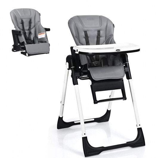 4-in-1 High Chair-Booster Seat with Adjustable Height and Recline-Black