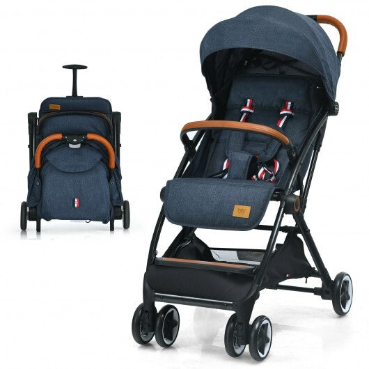 Lightweight Aluminium Frame Baby Stroller with Net-Beige W2B