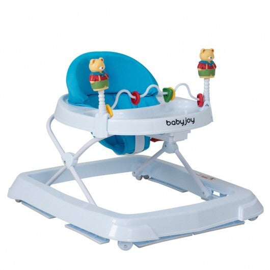 Adjustable Height Removable Folding Portable Baby Walker-Blue W2B
