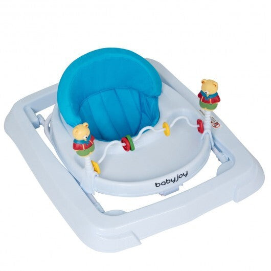 Adjustable Height Removable Folding Portable Baby Walker-Blue W2B