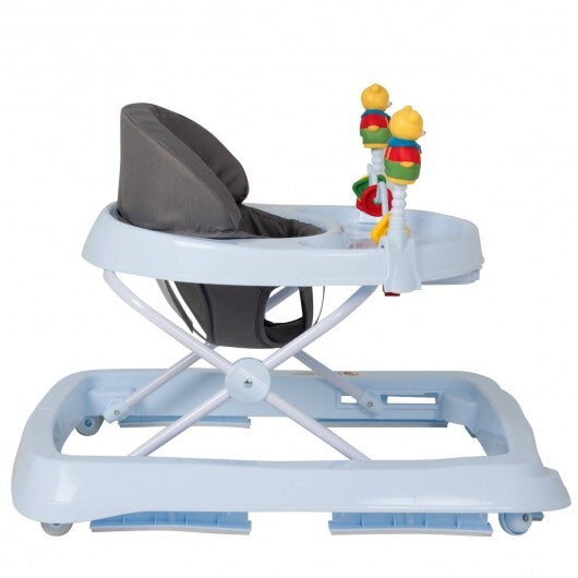 Adjustable Height Removable Folding Portable Baby Walker-Blue W2B