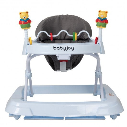 Adjustable Height Removable Folding Portable Baby Walker-Blue W2B