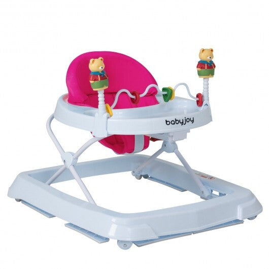 Adjustable Height Removable Folding Portable Baby Walker-Blue W2B