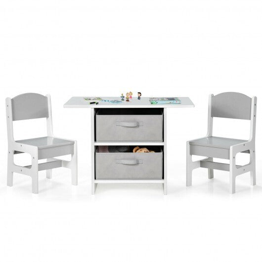KidsTableand2ChairsSet RemovableStorageDrawers