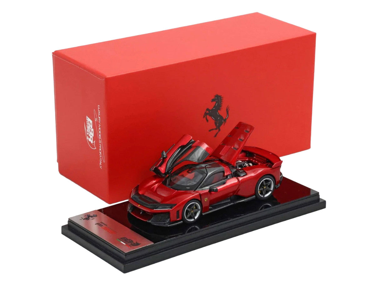Ferrari F80 Supercar Rosso (Red) Metallic with Black Metallic Top 1/64 Diecast Model Car by BBR BBR