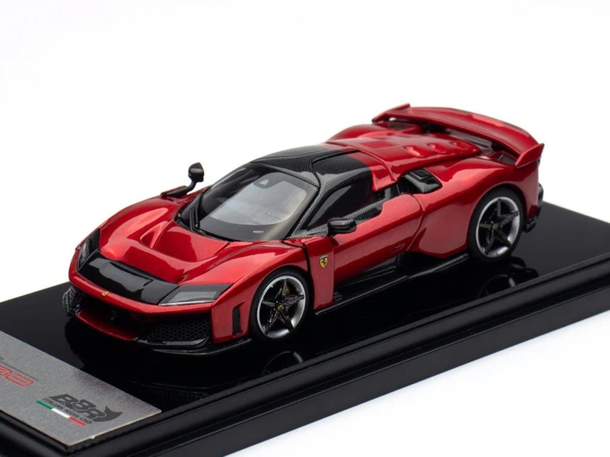 Ferrari F80 Supercar Rosso (Red) Metallic with Black Metallic Top 1/64 Diecast Model Car by BBR BBR