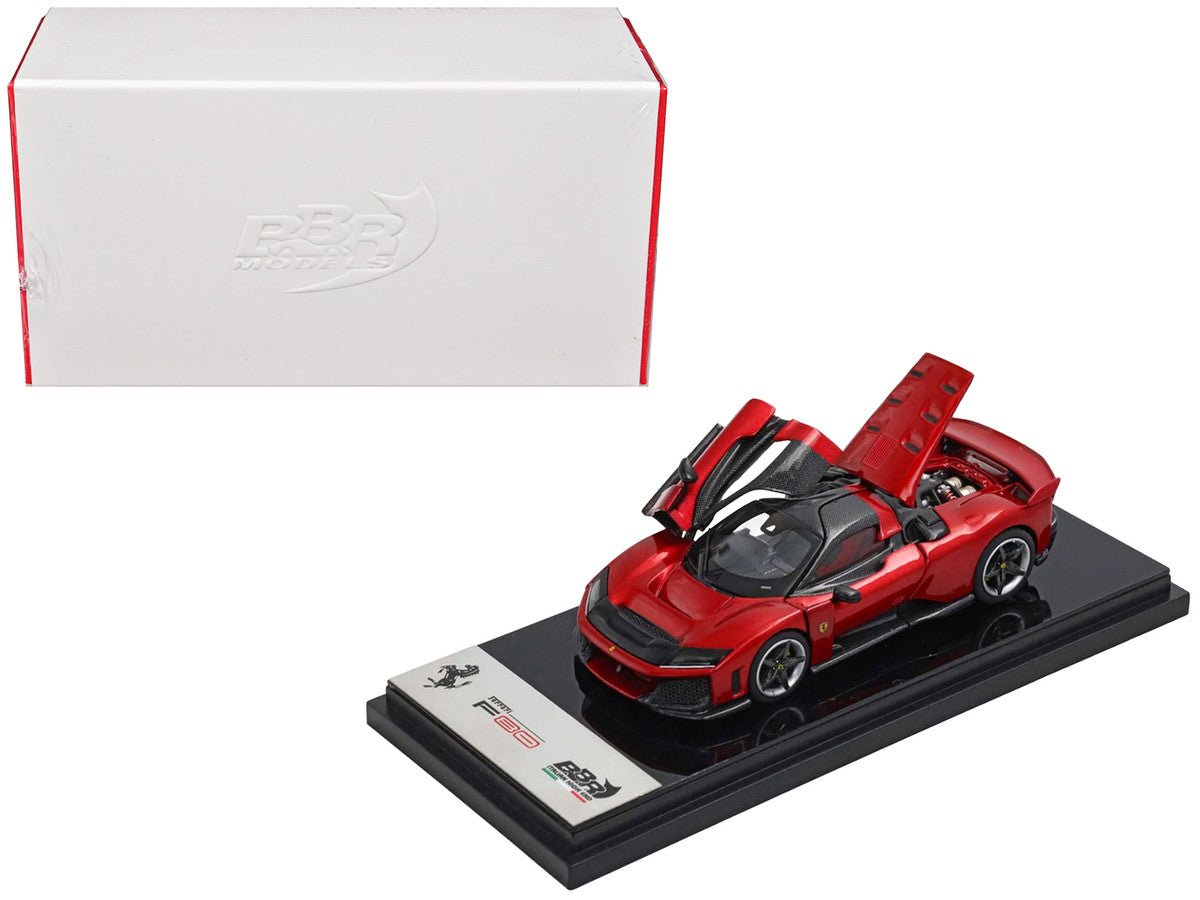 Ferrari F80 Supercar Rosso (Red) Metallic with Black Metallic Top 1/64 Diecast Model Car by BBR BBR