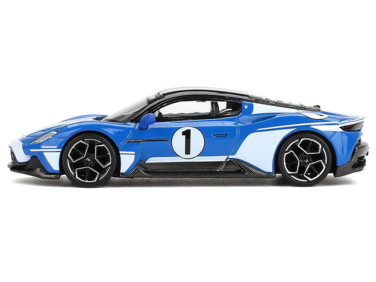 Maserati MC20 #1 Blue with White Stripes and Black Top "Maserati Performance Experience" 1/64 Diecast Model Car by BBR BBR