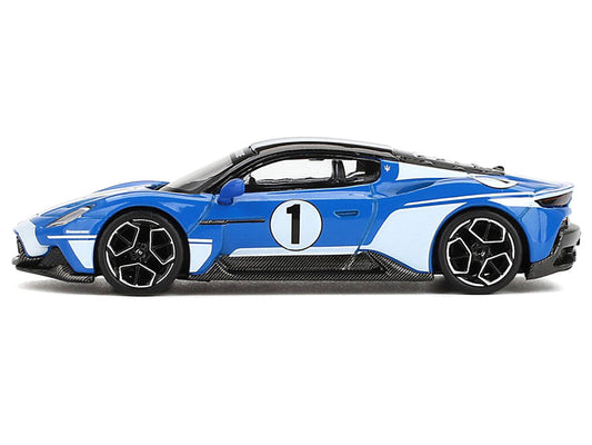 Maserati MC20 #1 Blue with White Stripes and Black Top "Maserati Performance Experience" 1/64 Diecast Model Car by BBR BBR