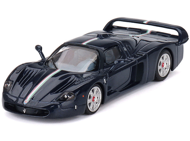 Maserati MC12 Stradale Blue Metallic with White Stripe 1/64 Diecast Model Car by BBR BBR