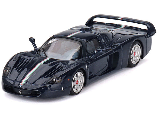 Maserati MC12 Stradale Blue Metallic with White Stripe 1/64 Diecast Model Car by BBR BBR