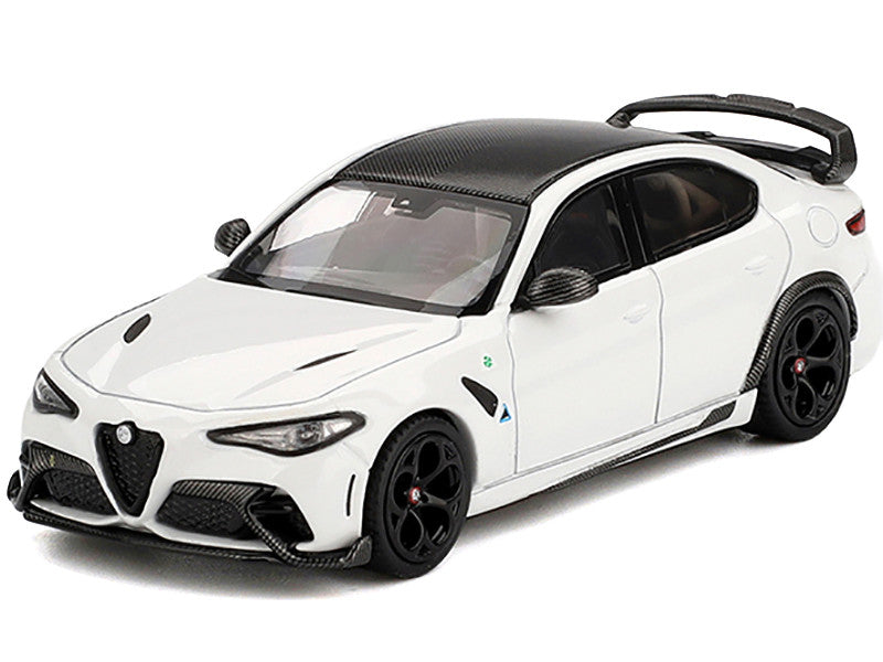 Alfa Romeo Giulia GTAm White with Carbon Top 1/64 Diecast Model Car by BBR BBR