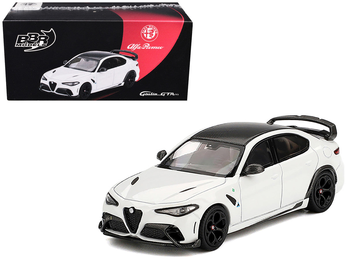 Alfa Romeo Giulia GTAm White with Carbon Top 1/64 Diecast Model Car by BBR BBR