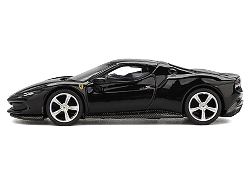 Ferrari 296 GTB Nero Daytona Black 1/64 Diecast Model Car by BBR-0