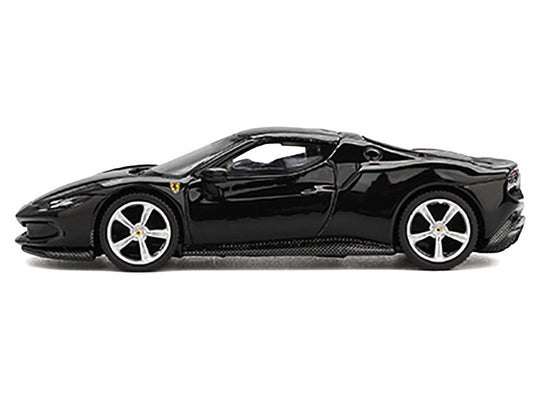 Ferrari 296 GTB Nero Daytona Black 1/64 Diecast Model Car by BBR-0