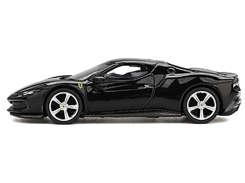 Ferrari 296 GTB Nero Daytona Black 1/64 Diecast Model Car by BBR