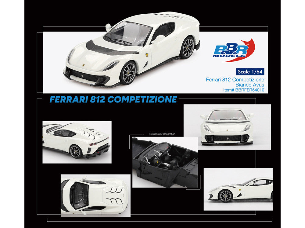 Ferrari 812 Competizione Bianco Avus White 1/64 Diecast Model Car by BBR-0