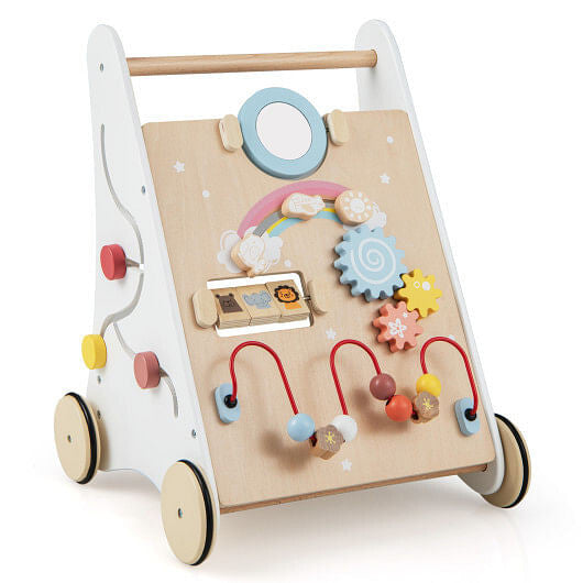 Wooden Baby Walker with Multiple Activities Center for Over 1 Year Old-White LuxuryLifeWay Online Store