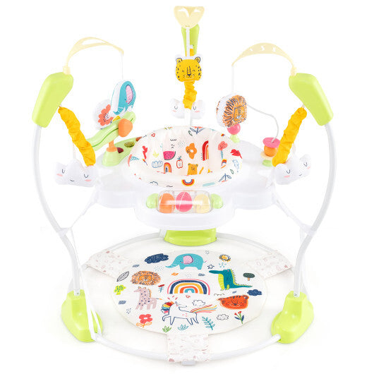 Baby Activity Center Height Adjustable Baby Bouncing Saucer with Interactive Toys-Yellow - Color: Yellow W2B