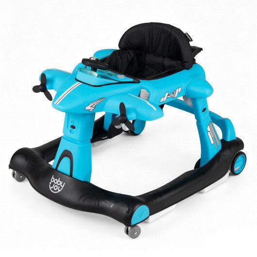 6-in-1 Baby Walker with Wheels and Detachable Play Platform for Kids Aged 6-18 Months Old-Red W2B