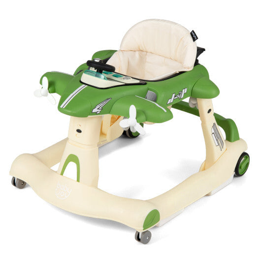 6-in-1 Baby Walker with Wheels and Detachable Play Platform for Kids Aged 6-18 Months Old-Red W2B