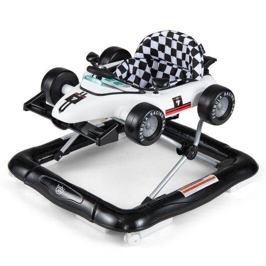 4-in-1 Baby Push Walker Activity Center Height Adjustable with Music Box-White - Color: White W2B