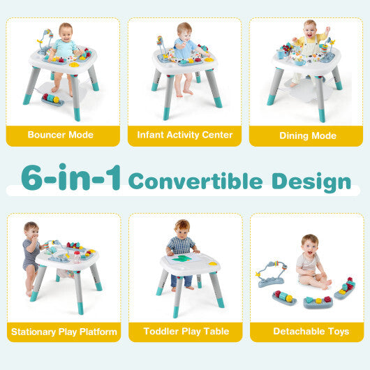 6-in-1 Baby Activity Center Infant Jumper Toddler Table W2B