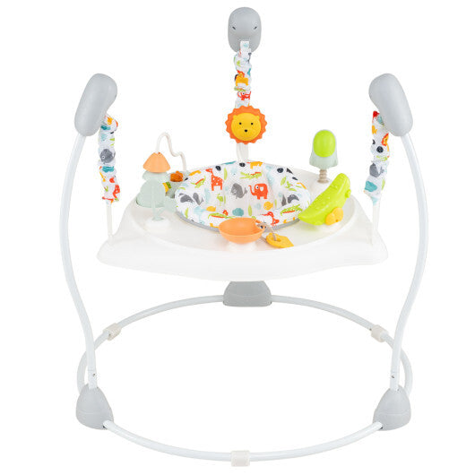 Baby Jump and Play Activity Center with Rotatable Seat and Interactive Toys-Blue W2B