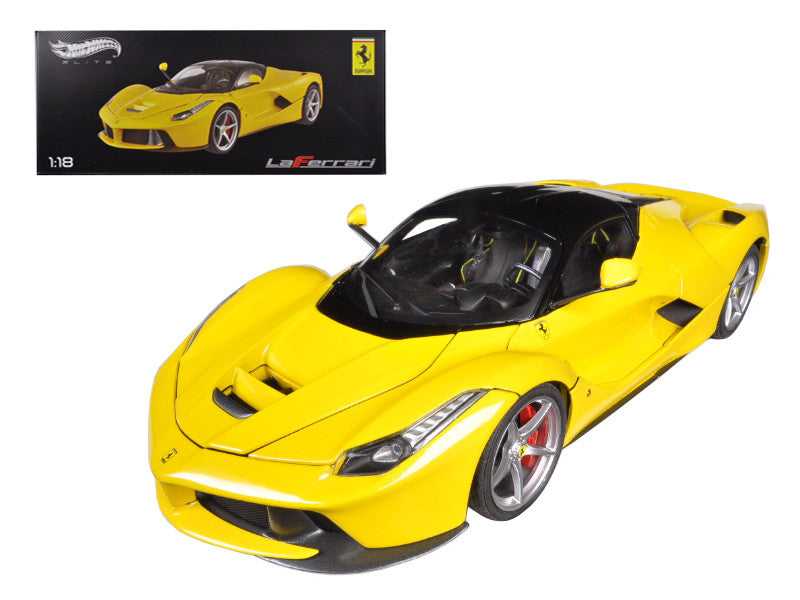 Ferrari LaFerrari F70 Hybrid Yellow with Black Top "Elite Edition" Series 1/18 Diecast Model Car by Hot Wheels-0