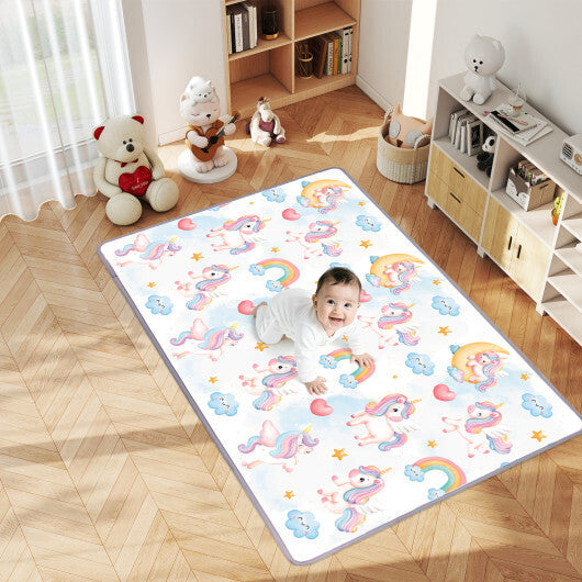 One-Piece Reversible Roll Up Soft Foam Activity Mat for Toddlers W2B