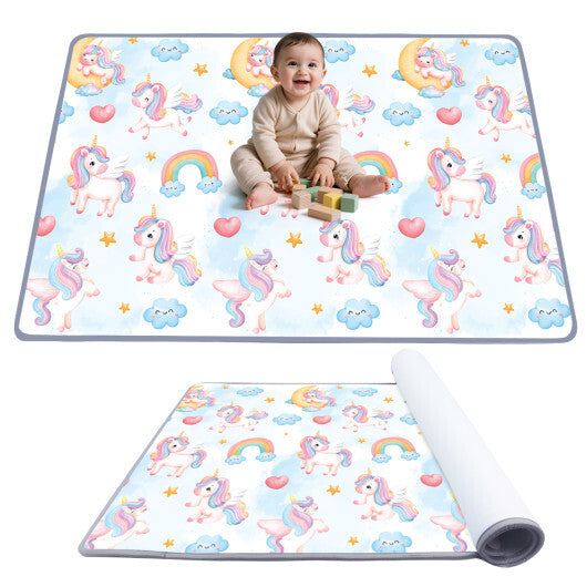 One-Piece Reversible Roll Up Soft Foam Activity Mat for Toddlers W2B
