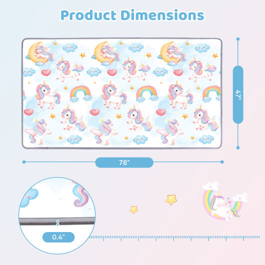 One-Piece Reversible Roll Up Soft Foam Activity Mat for Toddlers W2B