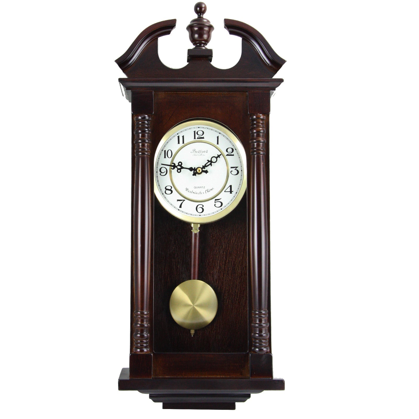 Bedford Clock Collection 27.5 Inch Cherry Oak Wall Clock W2B