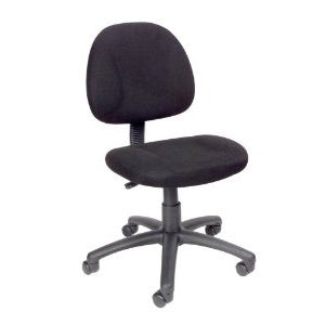 Black Office Chair with Padded Seat and Back with Lumbar Support FastFurnishings