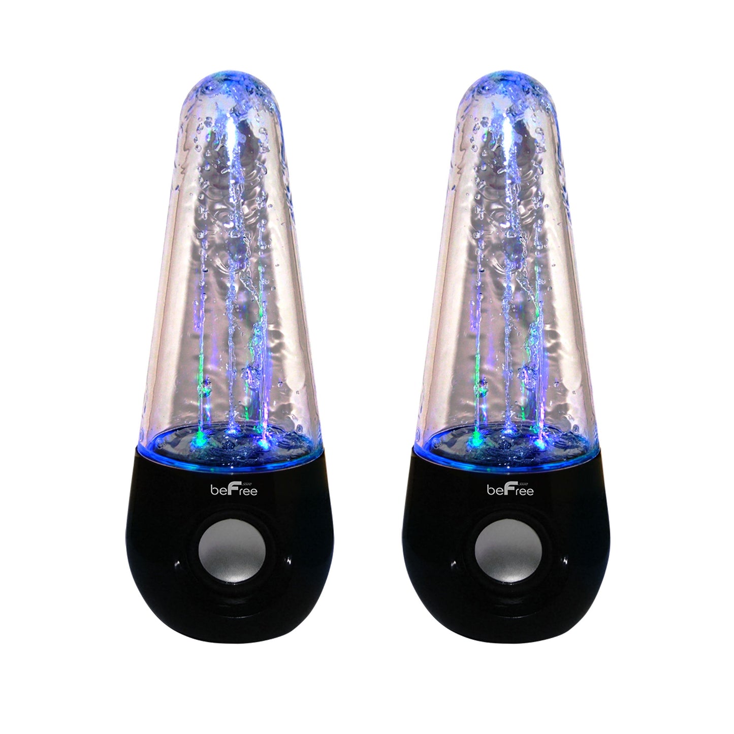 beFree Sound Bluetooth LED Dancing Water Multimedia Speakers in Black W2B