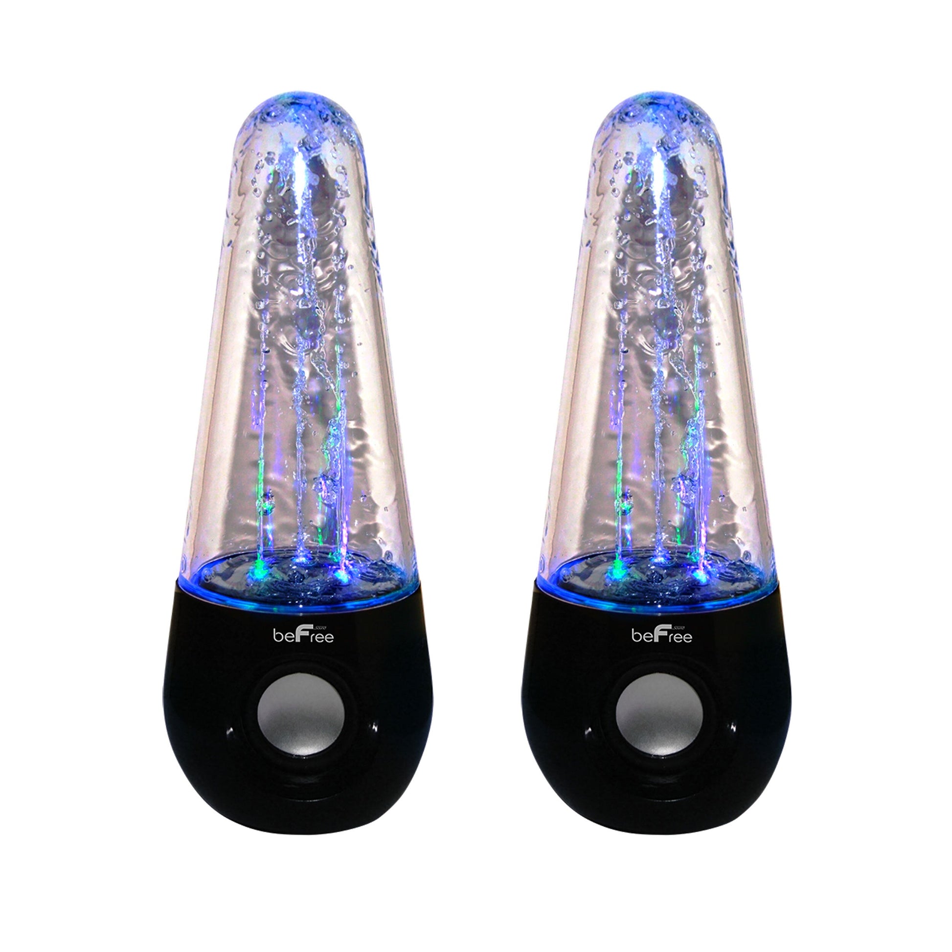 beFree Sound Bluetooth LED Dancing Water Multimedia Speakers in Black W2B