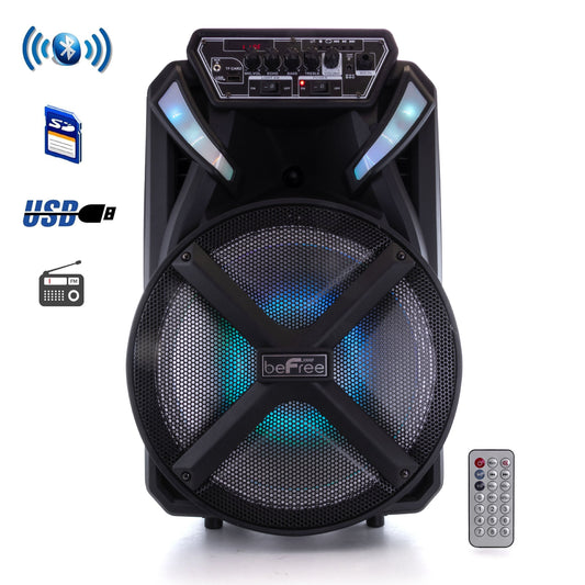 beFree Sound 12 Inch BT Portable Rechargeable Party Speaker W2B